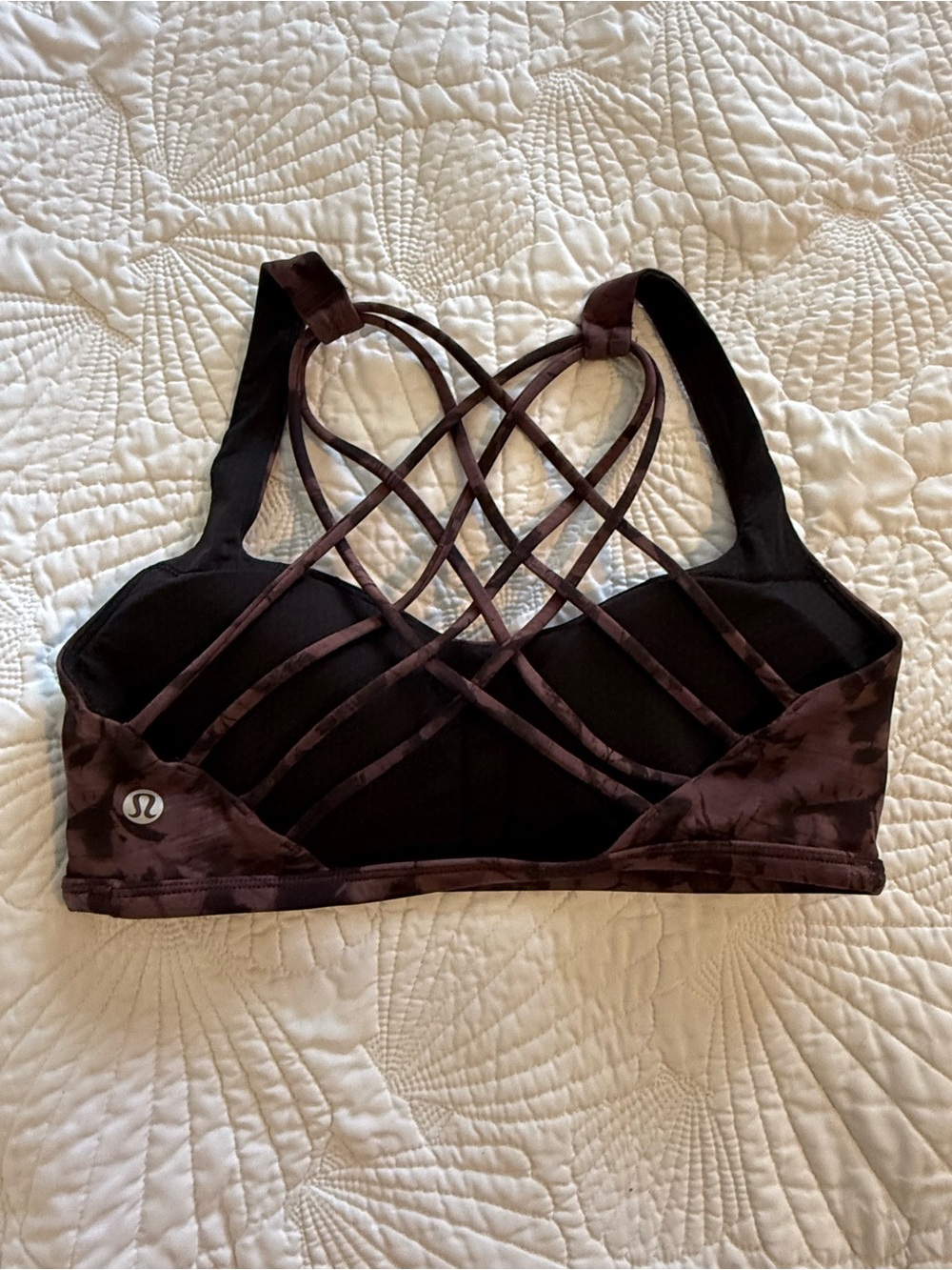lululemon athletica Strappy Back Sports Bra in Deep purple
